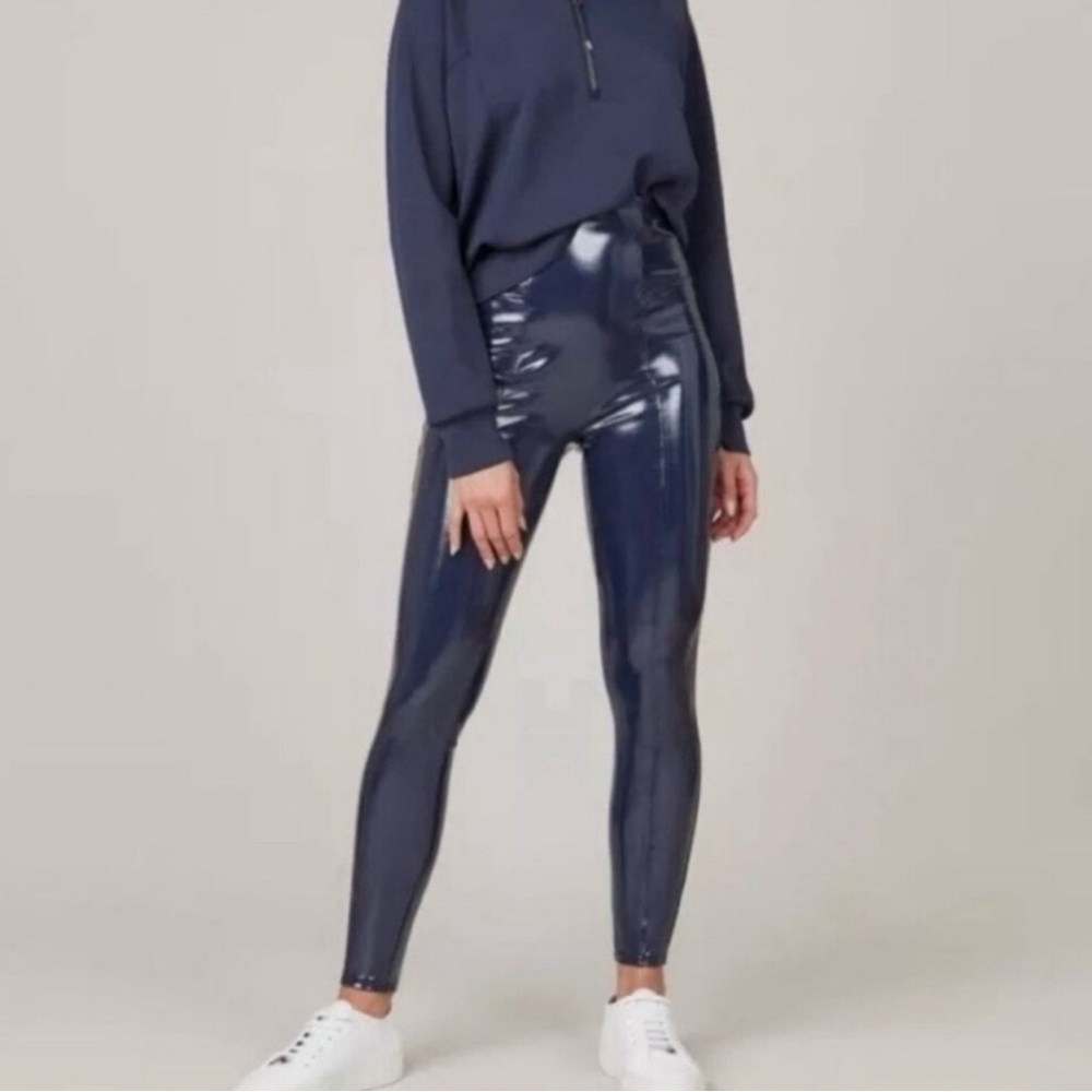 SPANX Navy High-Waisted Leggings - Picture 1 of 3